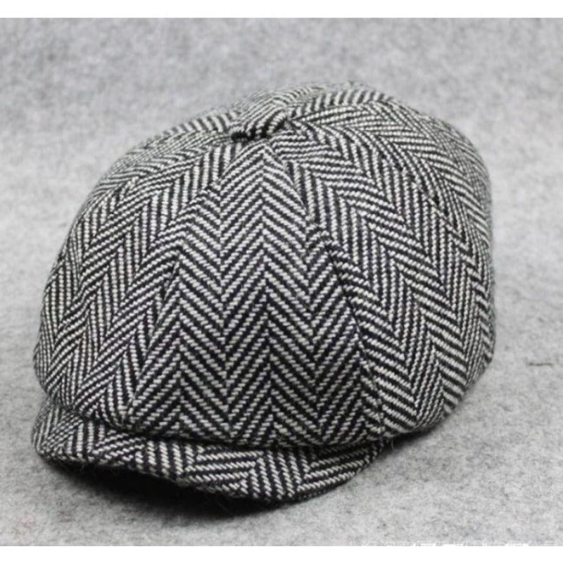 Casual fashion, striped octagonal hat factory wholesale big head circumference men's hat British style retro cap women's hat