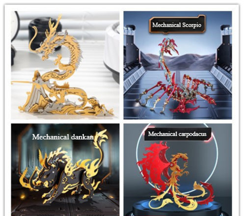 Magic Guest 3D Metal Puzzle Magic Pterosaur Wolf King Dangkang Scorpio King General Gu Carving Qinglong Foreign Trade Cross-border Special Supply