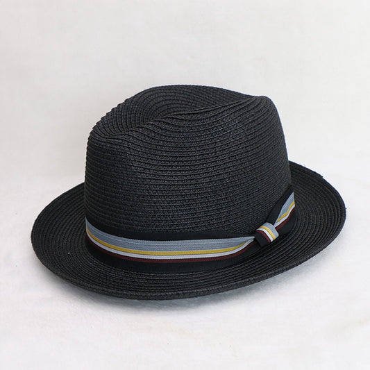 Cross-border hot-selling Amazon eaby papyrus braided top hat, new product travel shopping versatile spring and summer wide-brimmed jazz hat