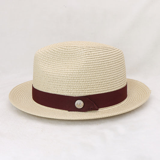 Cross-border hot-selling Amazon eaby papyrus thin braided top hat, new product travel, men's and women's spring and summer curled hats, independent station