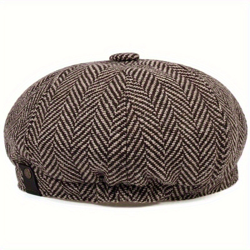 Octagonal Hat Winter Autumn British Retro Beret Men's Newsboy Hat Windproof Handsome Hat Trend