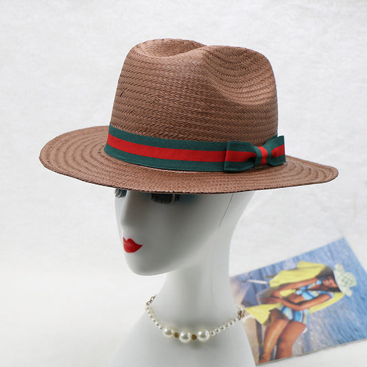 Cross-border hot-selling Amazon eaby eight-point grass hand-knitted top hat, traveling and shopping small hat, popular color matching jazz hat