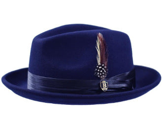 Amazon LAZADA cross-border wool top hat, bow feather men's jazz hat, hot autumn and winter hats in Europe and America